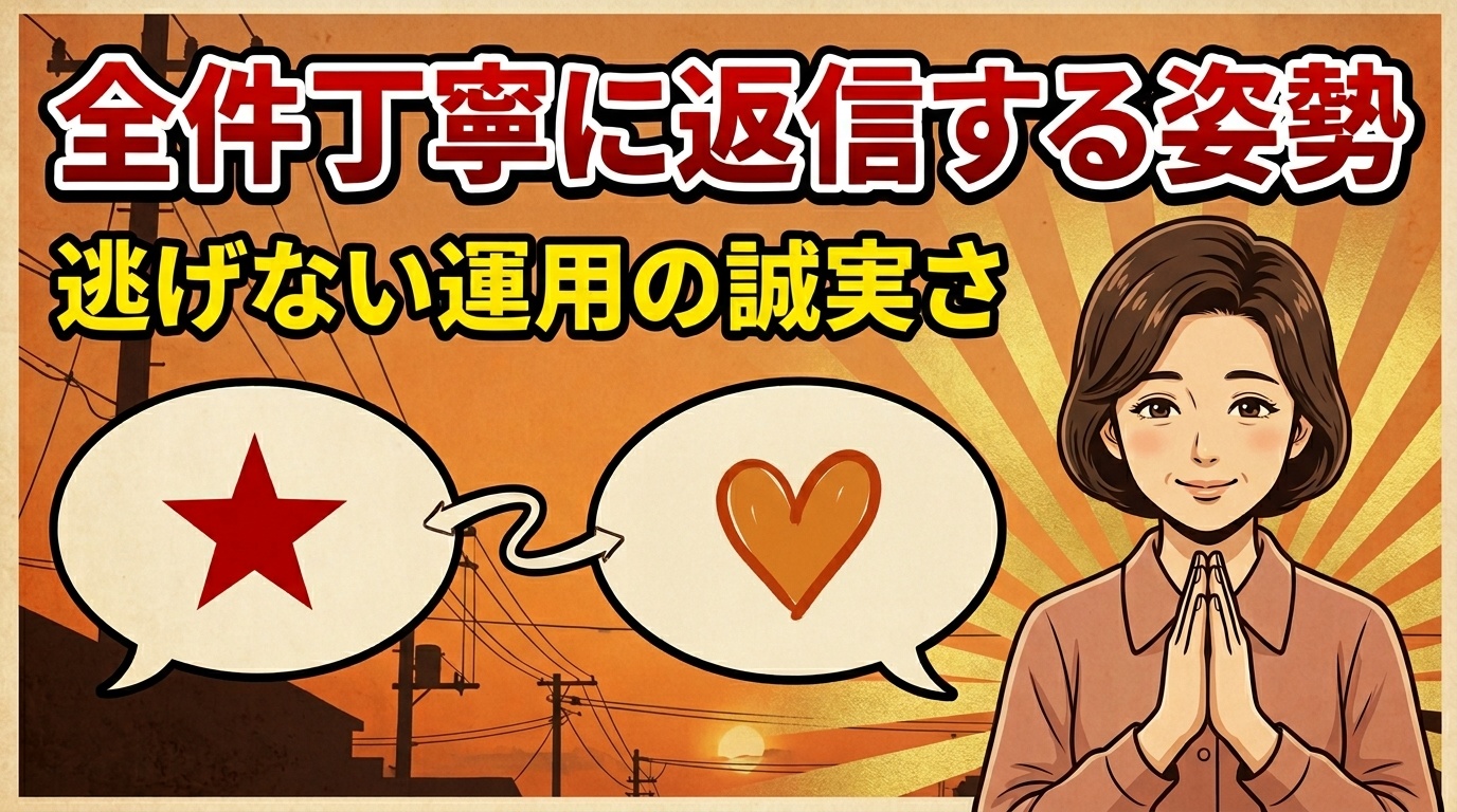 悪い口コミに全件丁寧に返信する運用姿勢